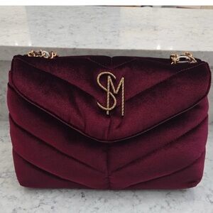 BNWT STEVE MADDEN BColeman Velvet burgundy red Shoulder hand Bag